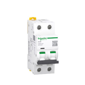 کلید مينياتوری دو پل اشنایدر 63 آمپر 10KA-AC/DC کد A9F84263